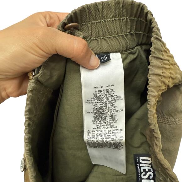 Diesel O-Endivia High Waist Cargo Mini Skirt Camo Green Women’s Size 25 - Picture 10 of 11